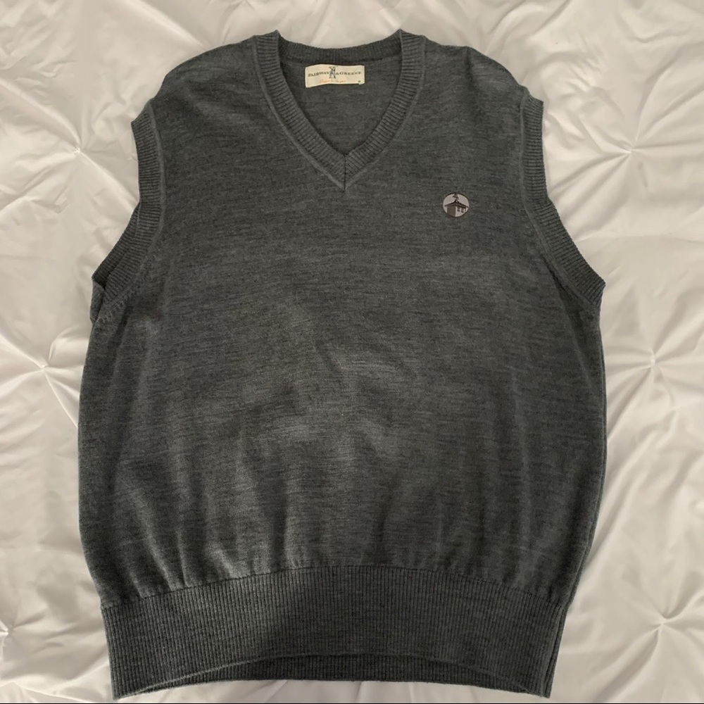 gray sweater vest